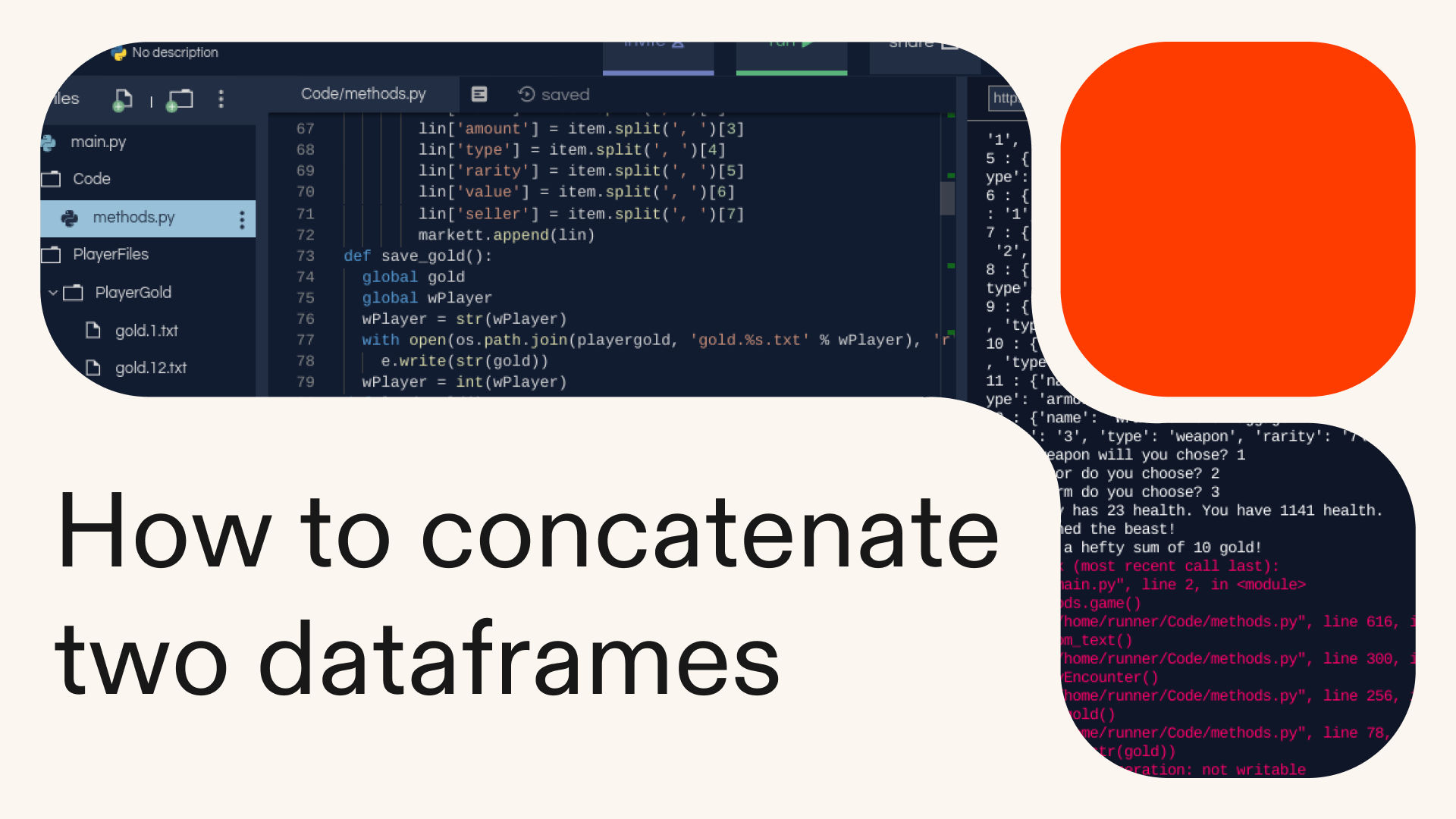 How to concatenate two dataframes in Python