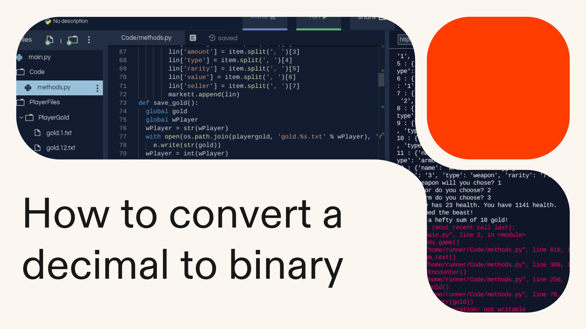 How to convert a decimal to binary in Python
