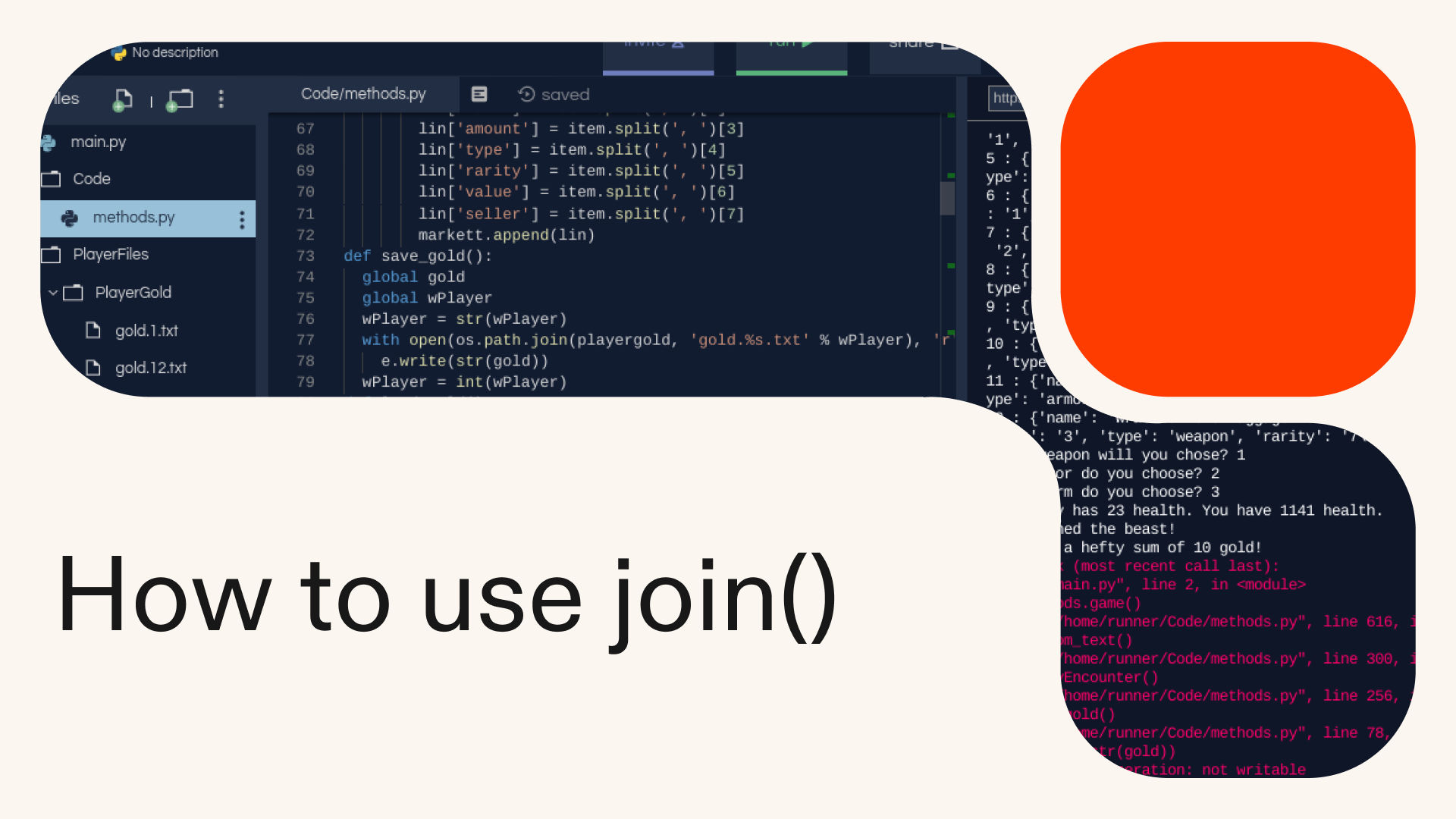 How to use join() in Python