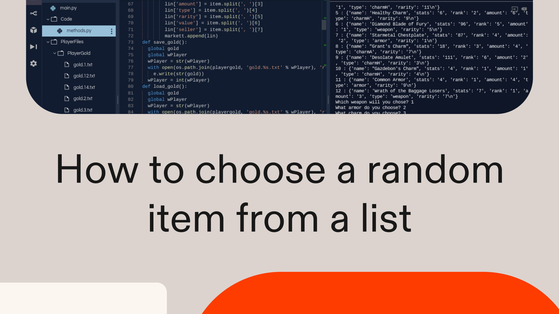 How to choose a random item from a list in Python