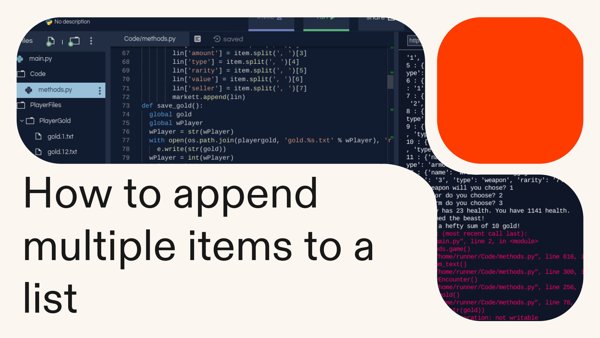 How to append multiple items to a list in Python