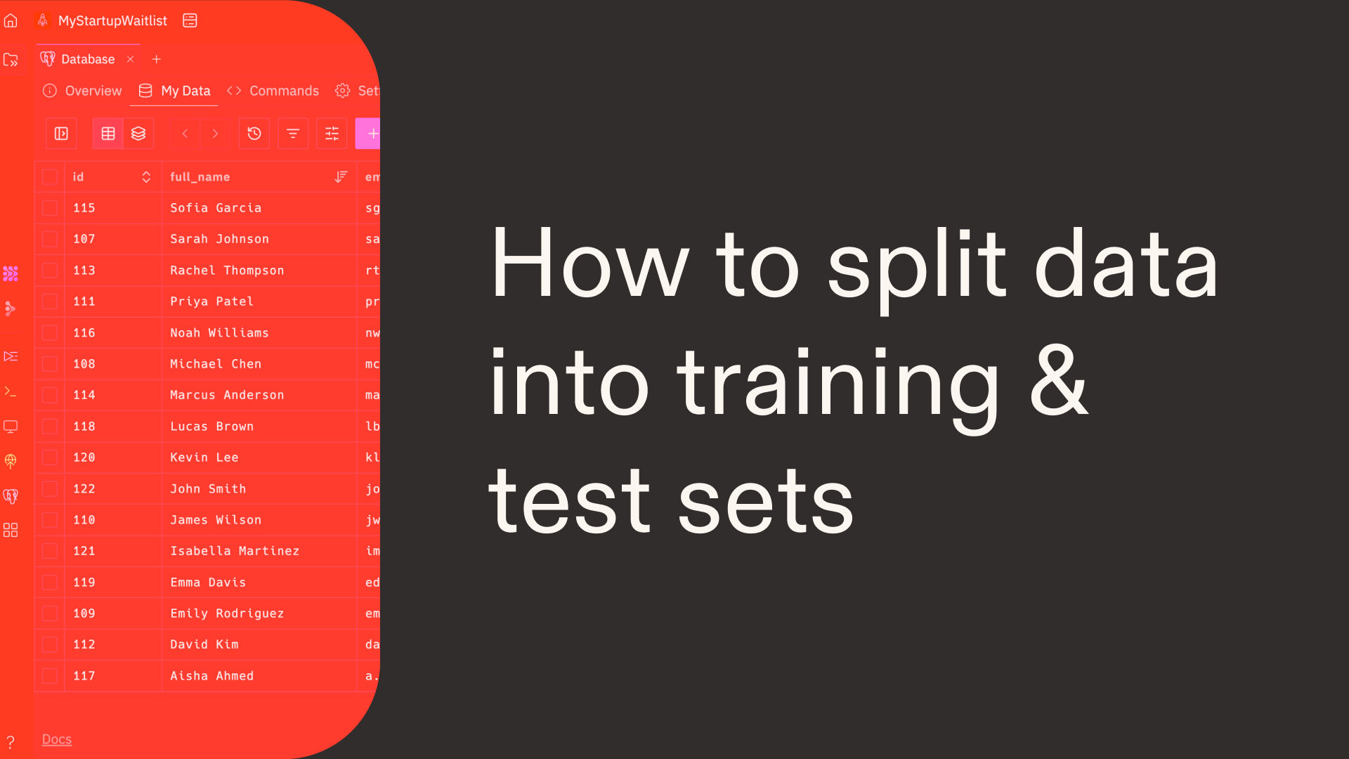 How to split data into training and testing sets in Python