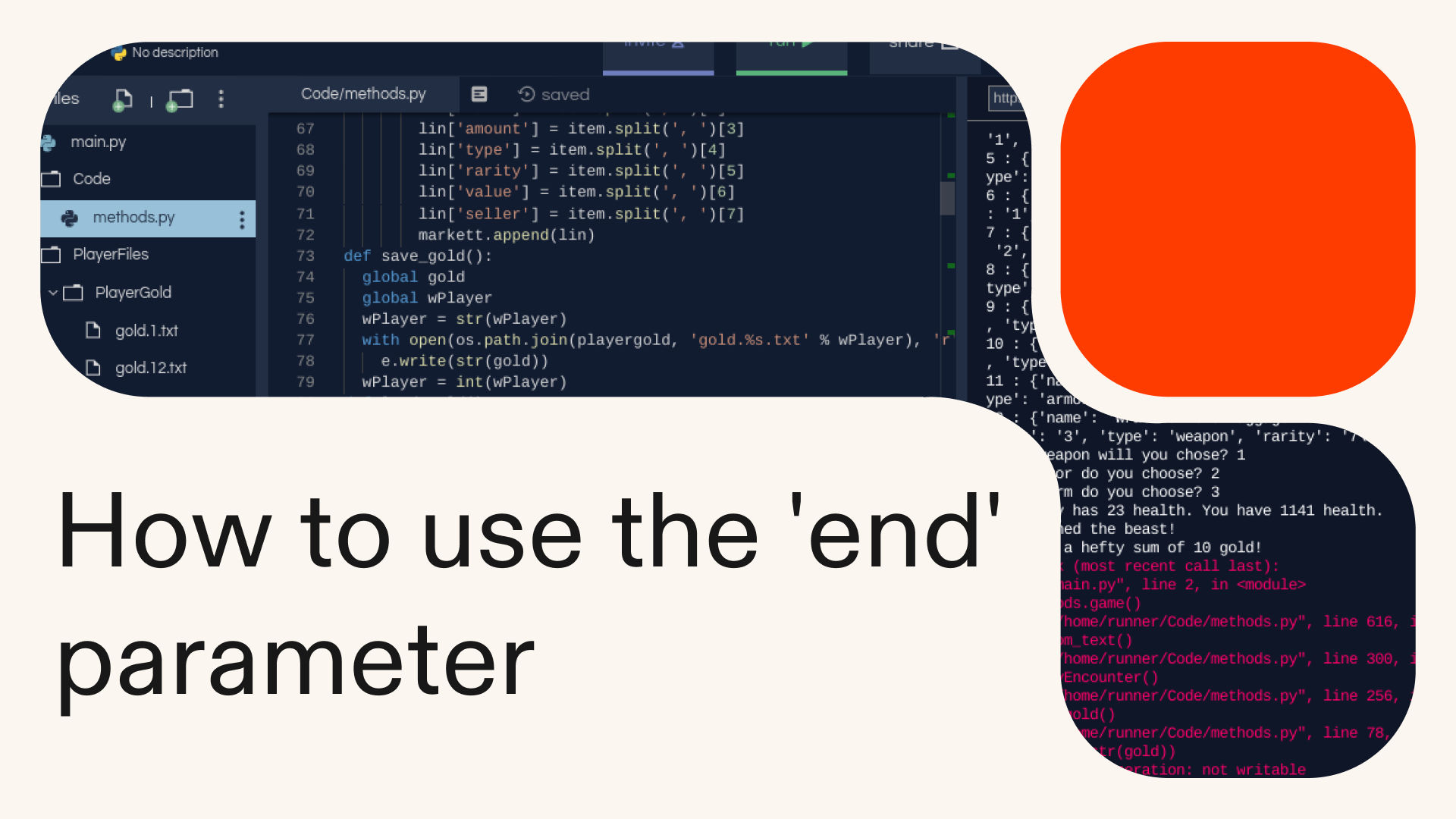 How to use the 'end' parameter in Python