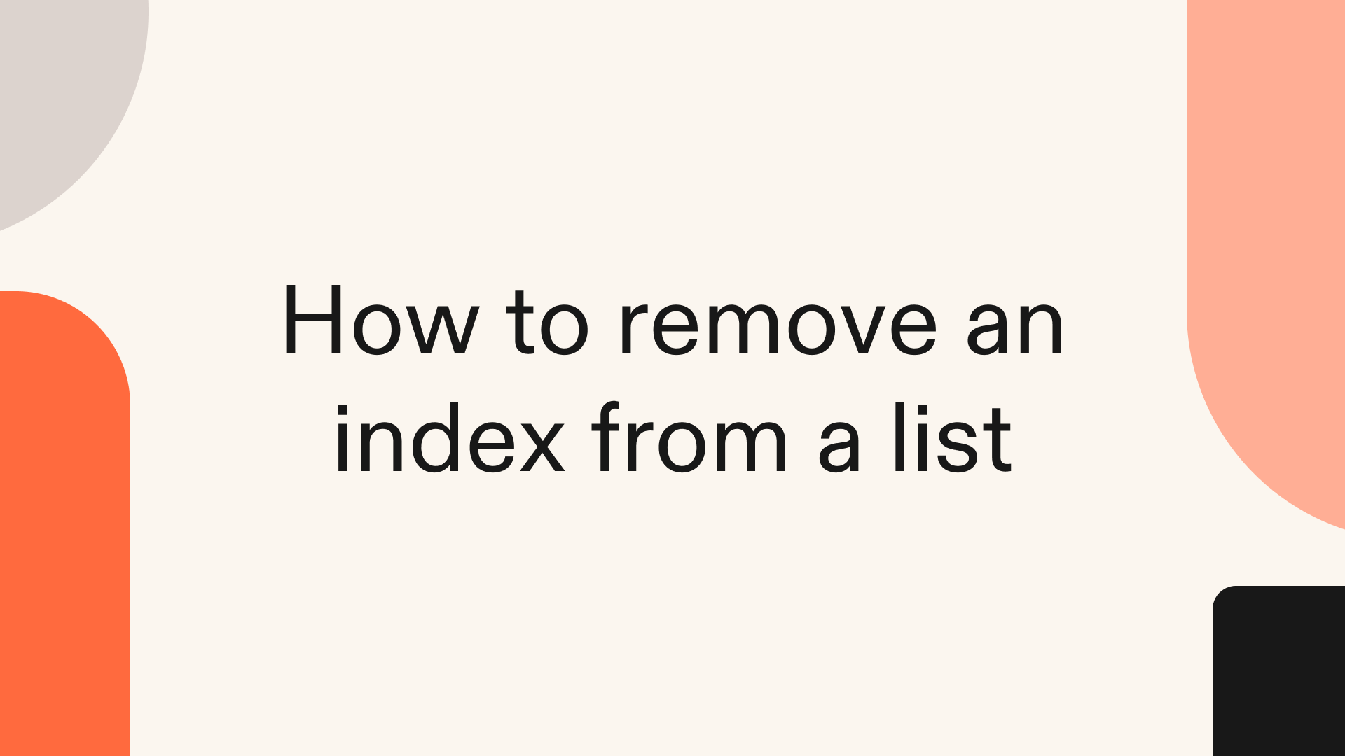 How to remove an index from a list in Python