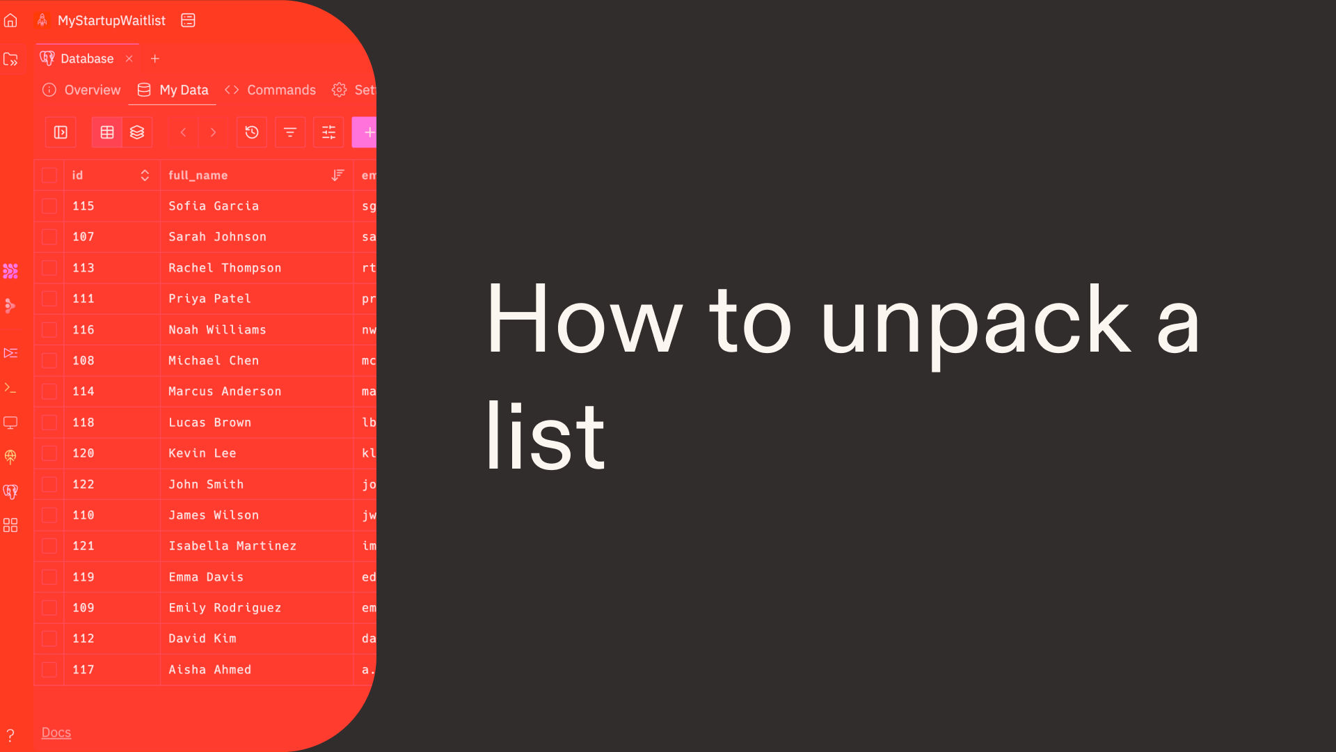 How to unpack a list in Python