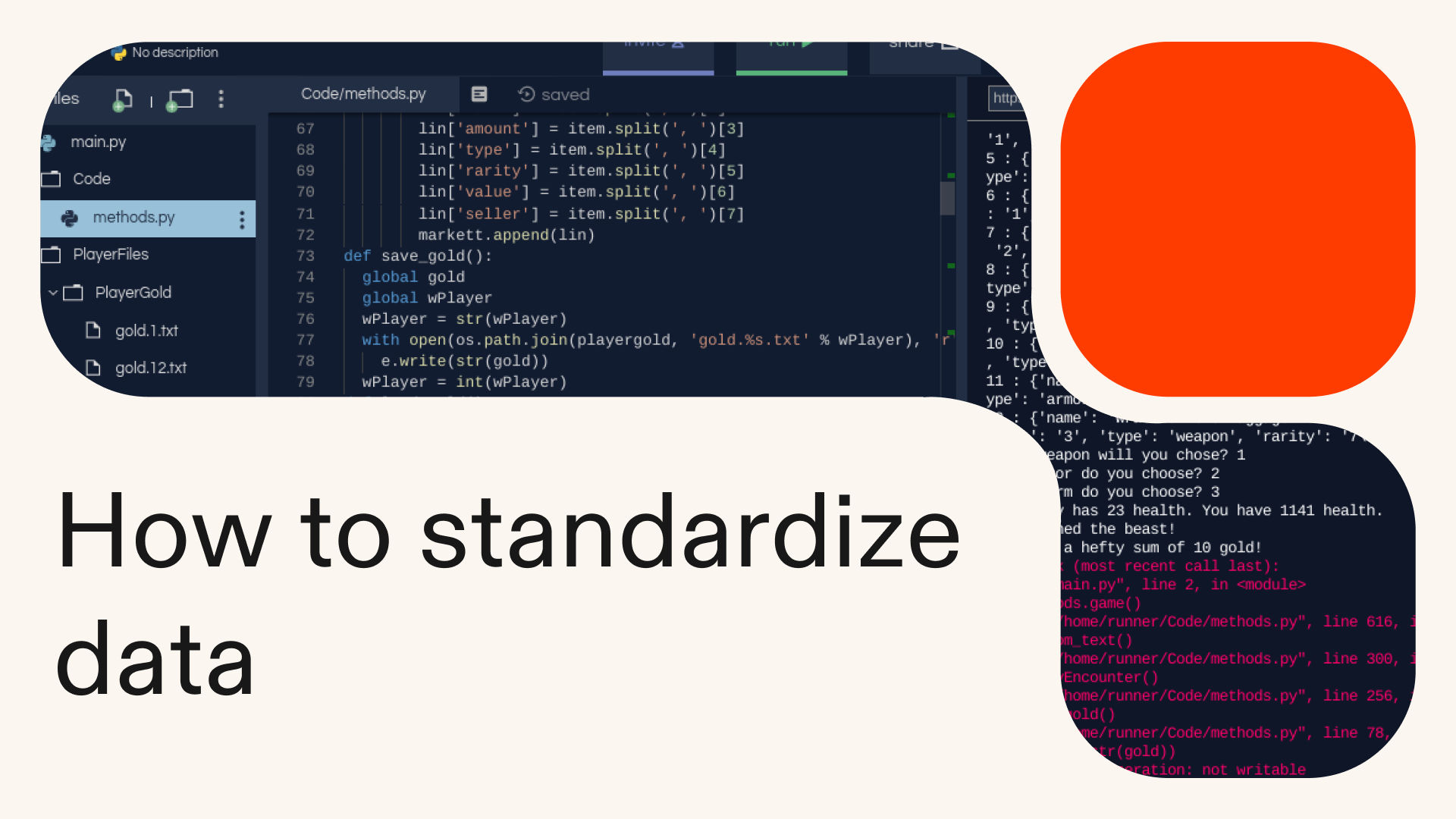 How to standardize data in Python