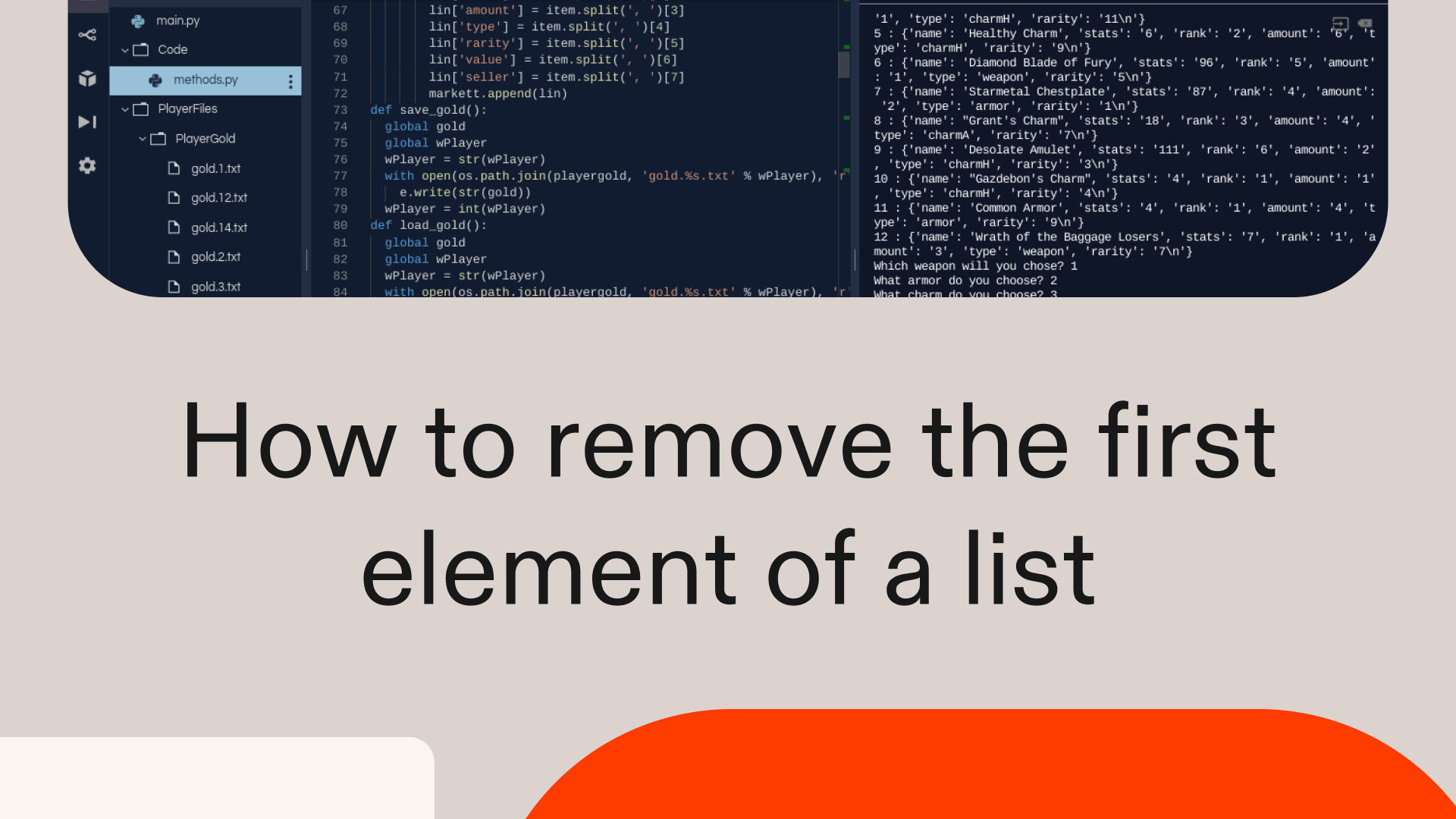 How to remove the first element of a list in Python