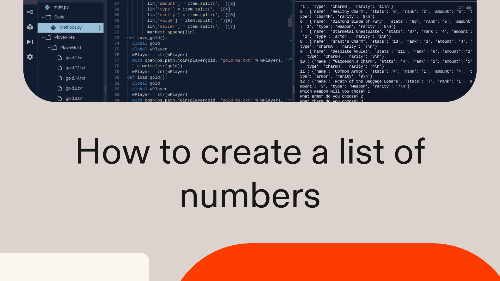How to create a list of numbers in Python