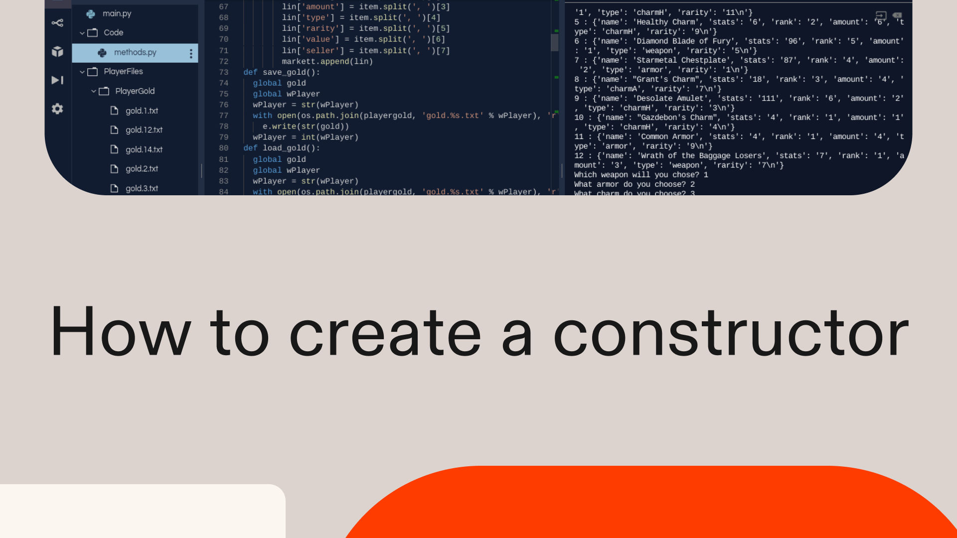 How to create a constructor in Python