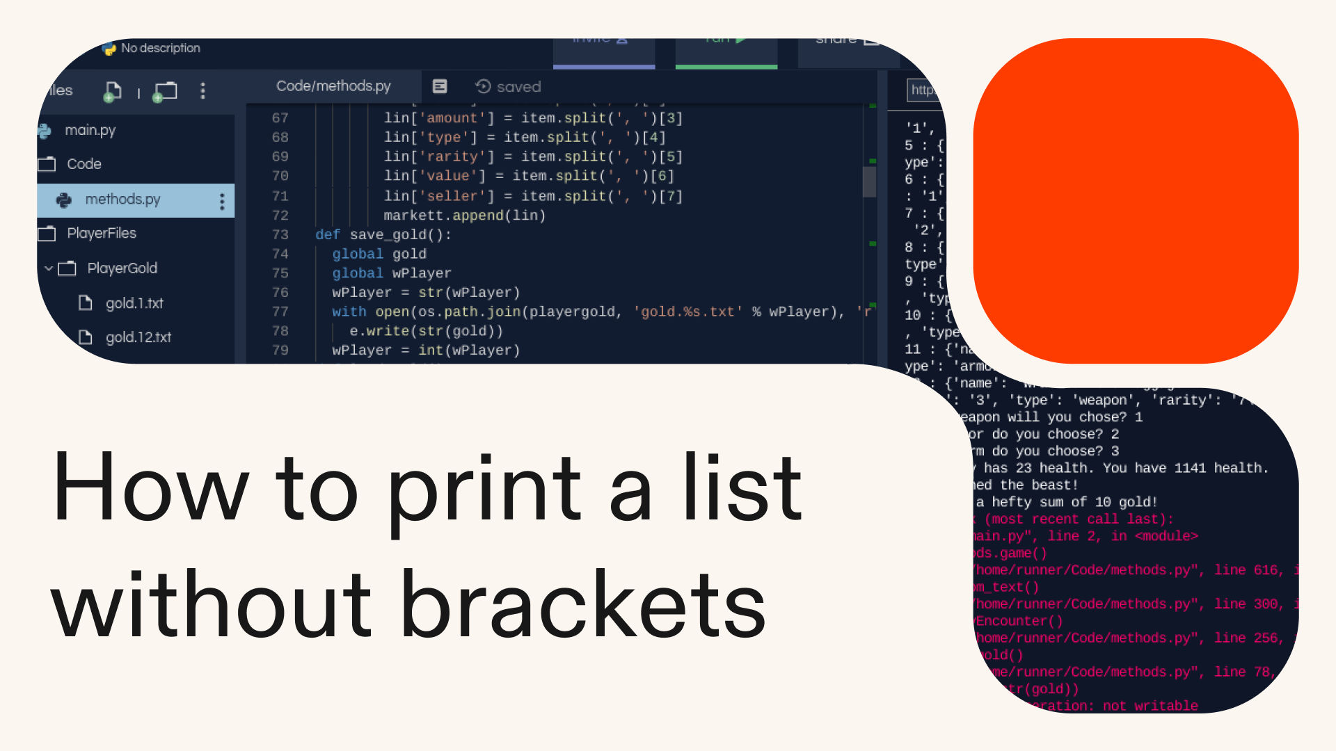 How to print a list without brackets in Python
