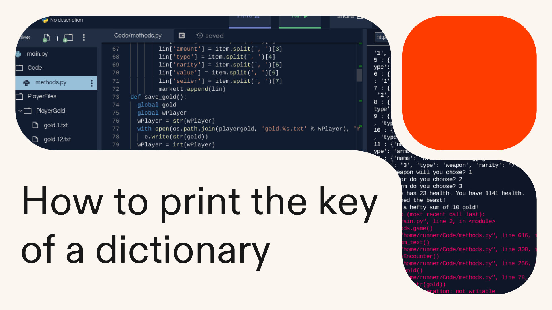 How to print the key of a dictionary in Python