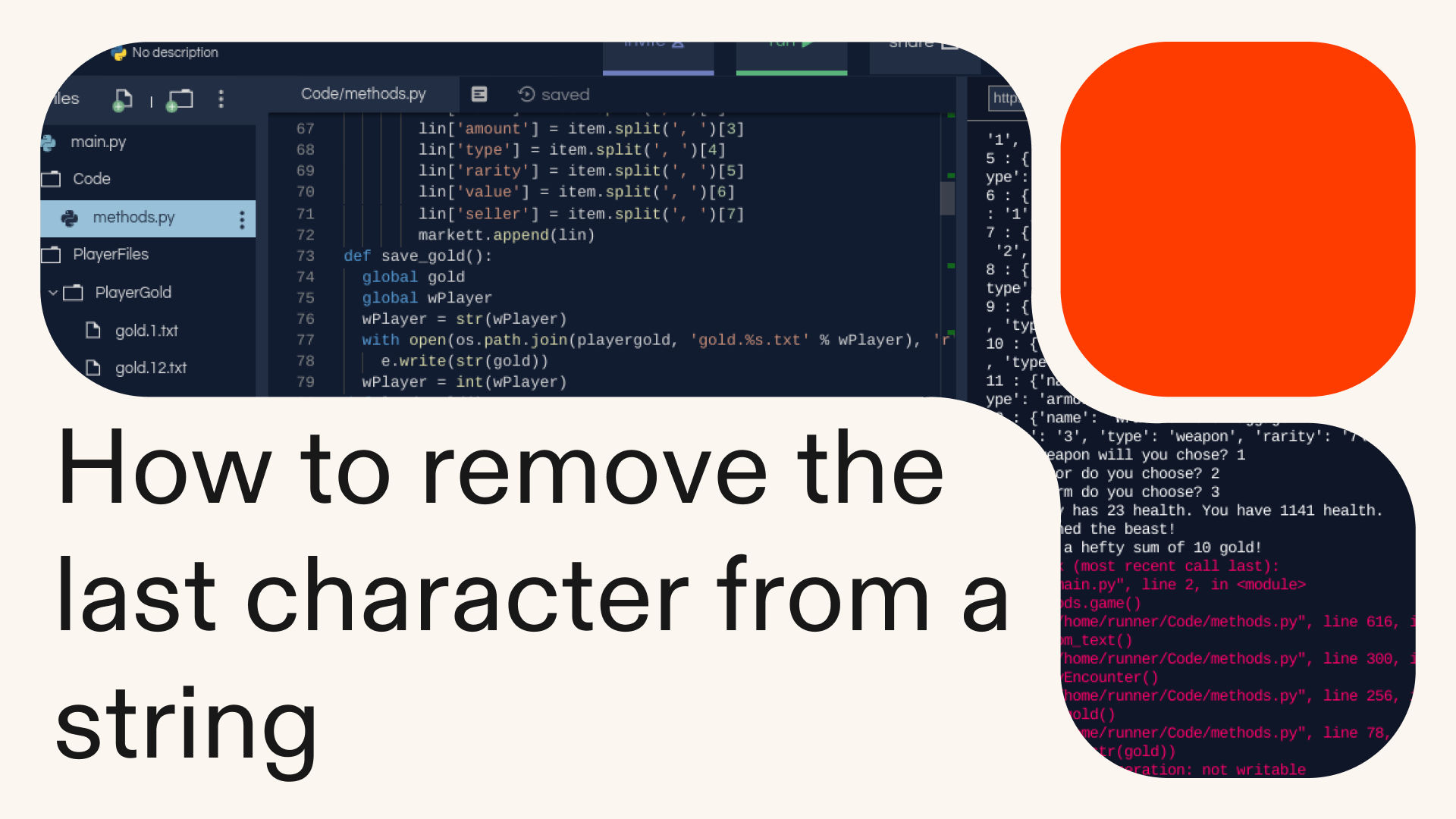 How to remove the last character from a string in Python