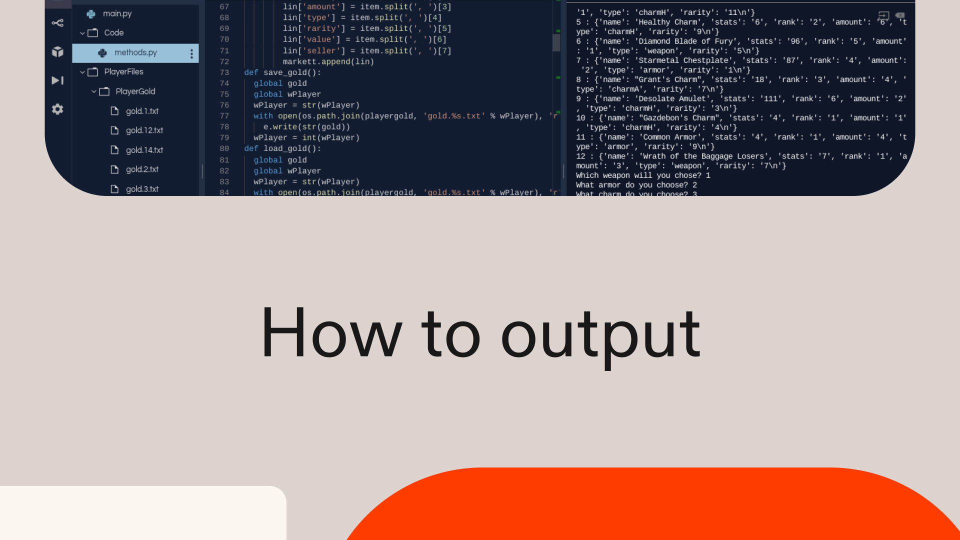 How to output in Python