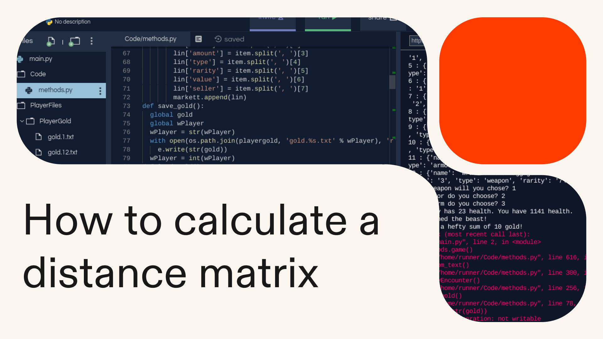 How to calculate a distance matrix in Python