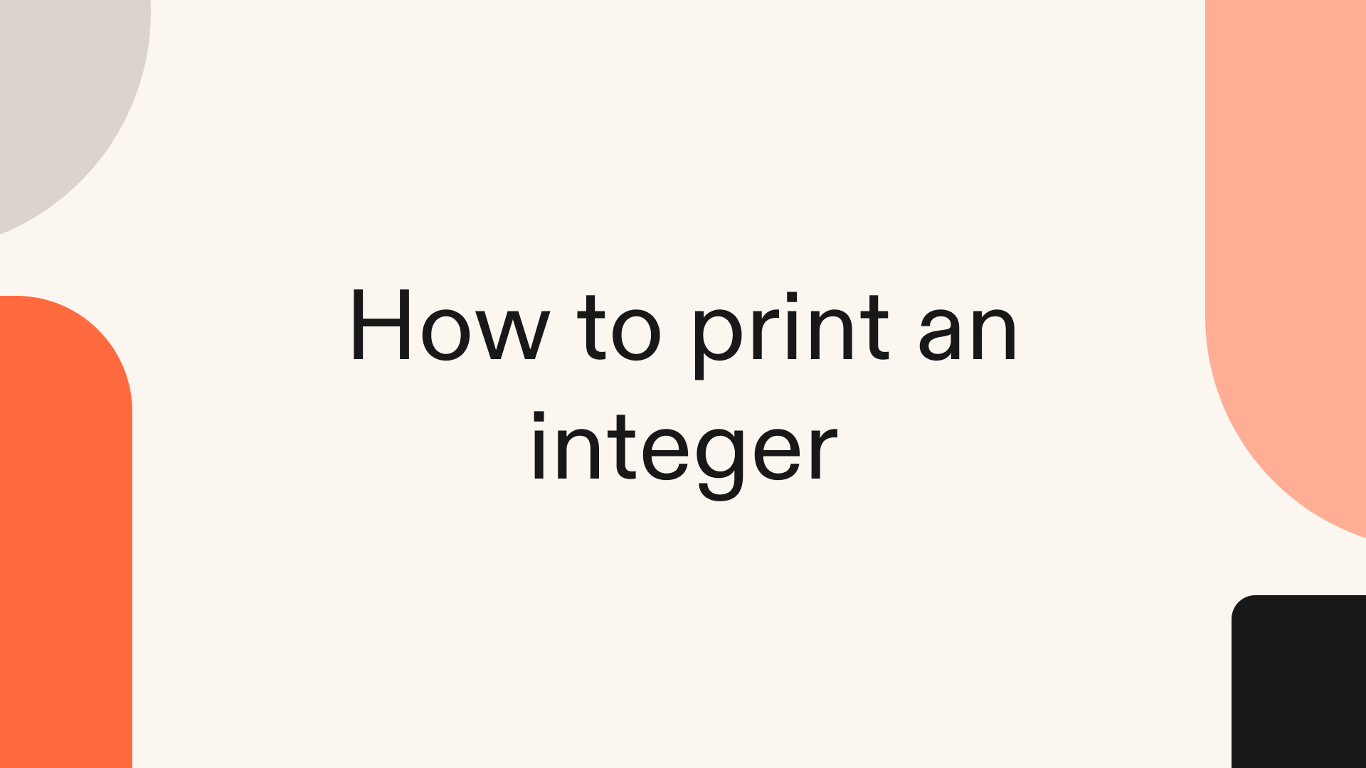 How to print an integer in Python