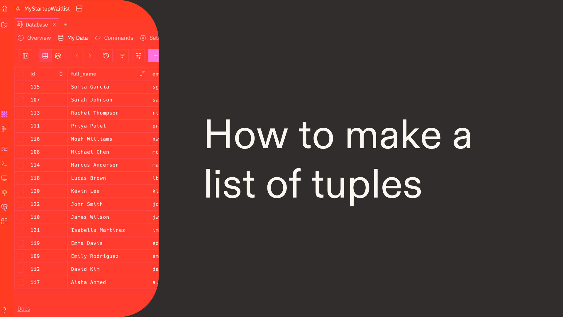 How to make a list of tuples in Python