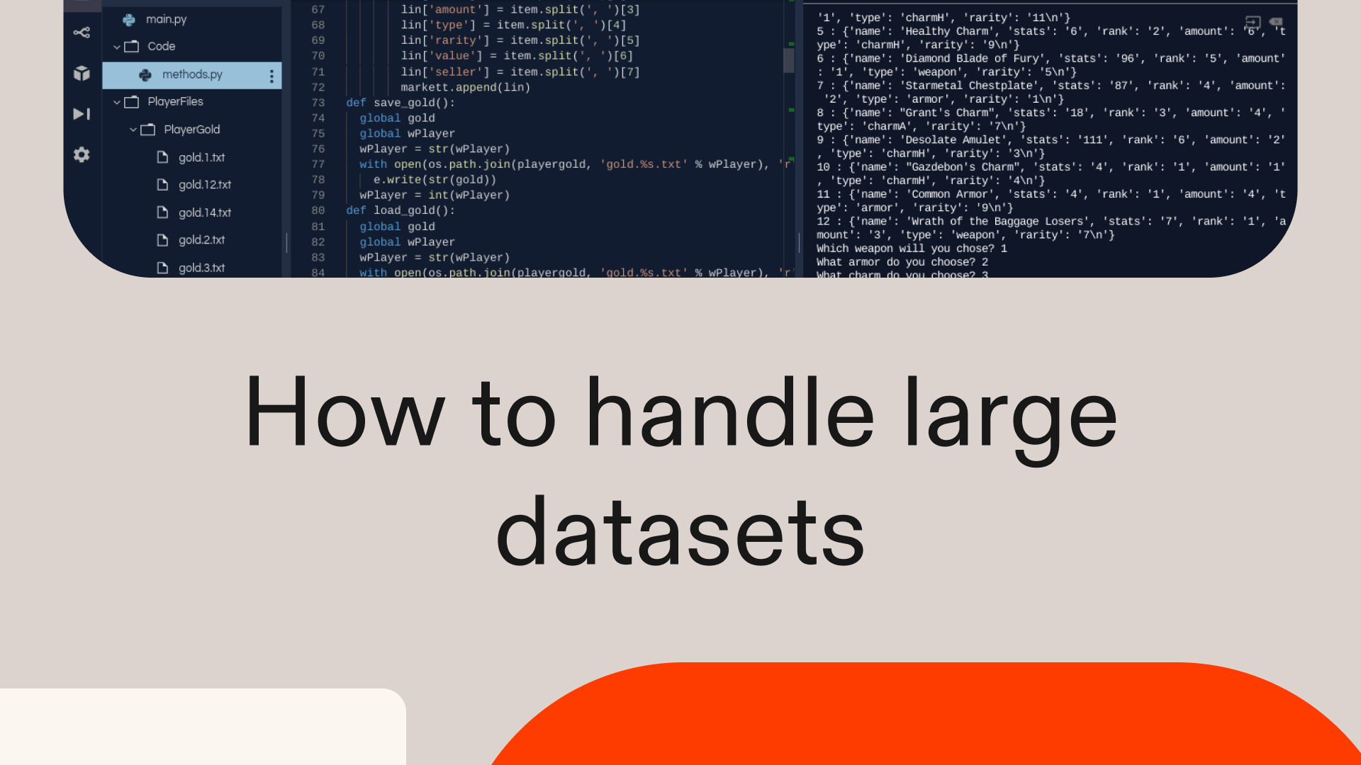 How to handle large datasets in Python