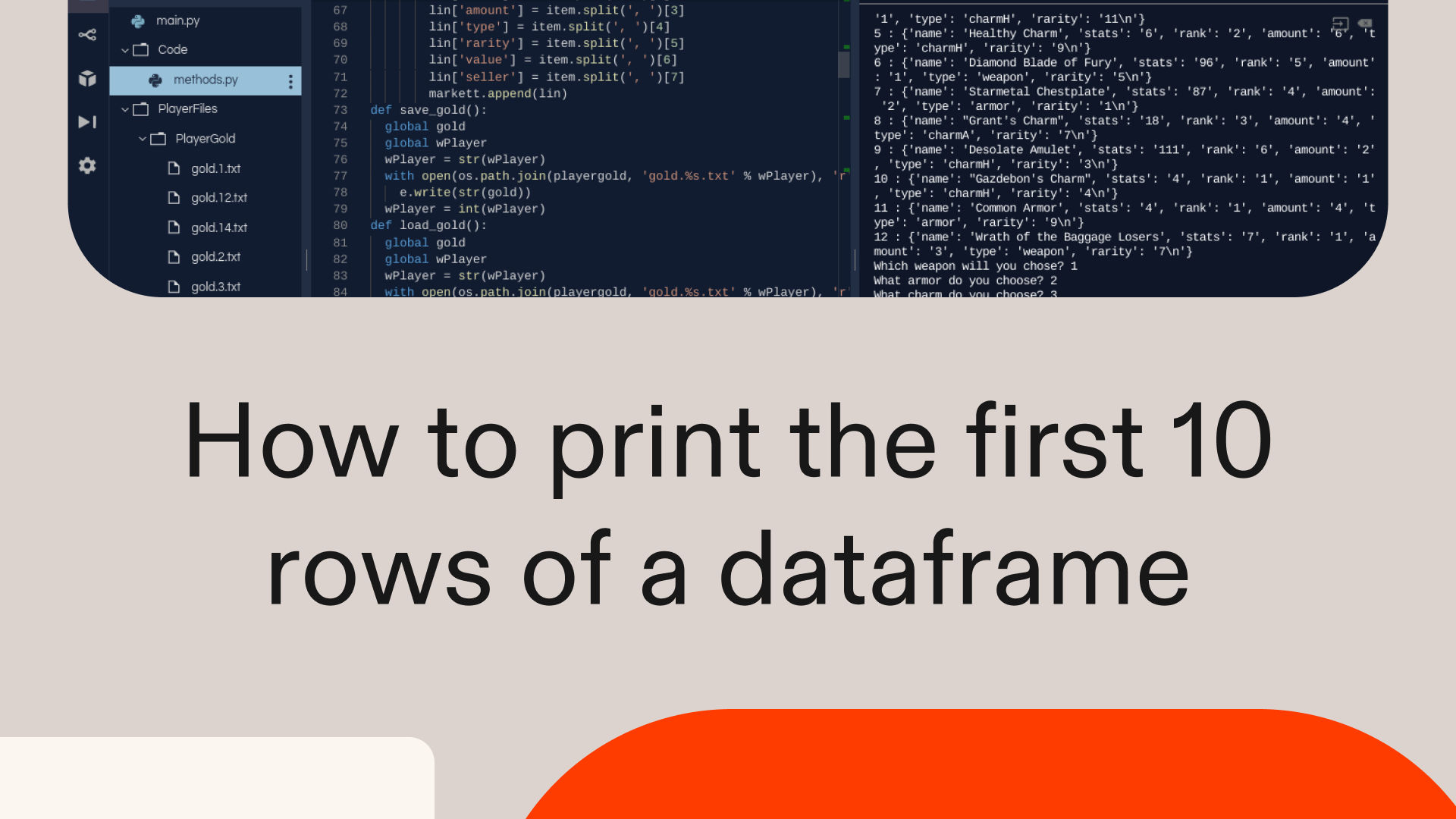How to print the first 10 rows of a dataframe in Python