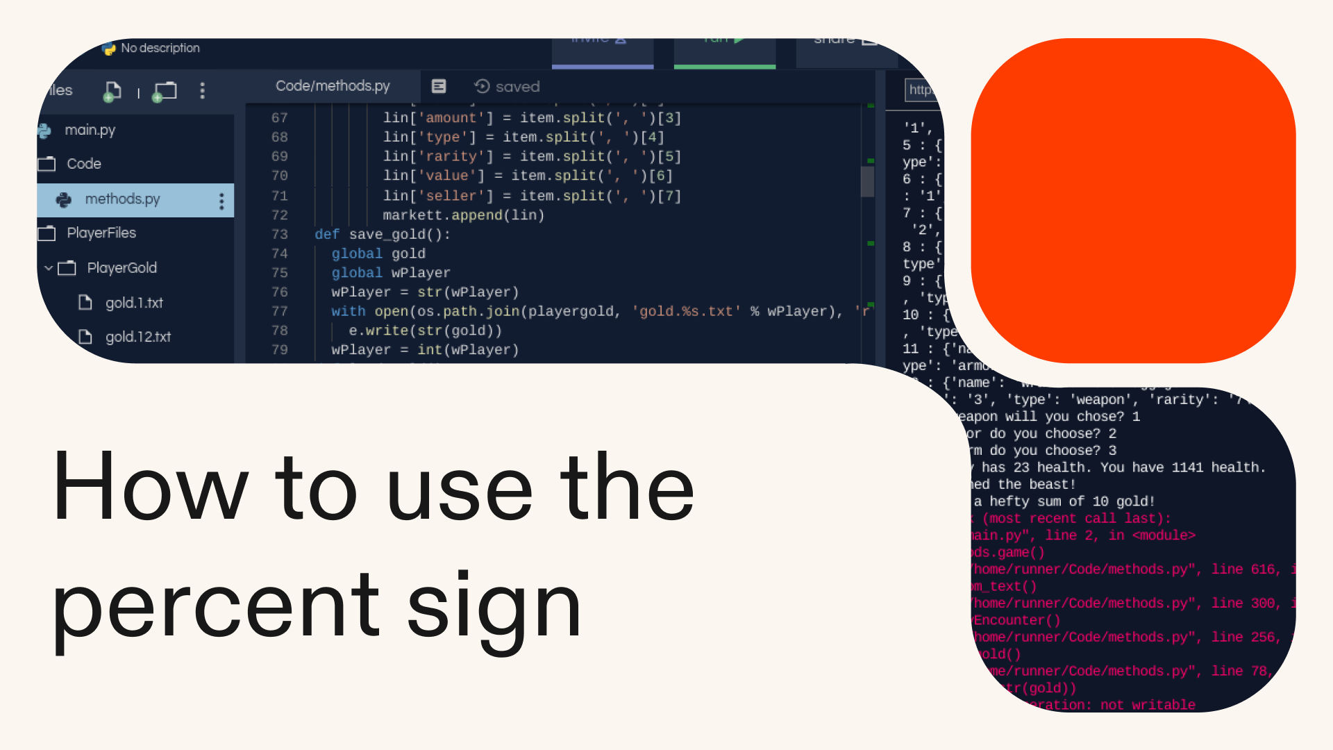 How to use the percent sign in Python