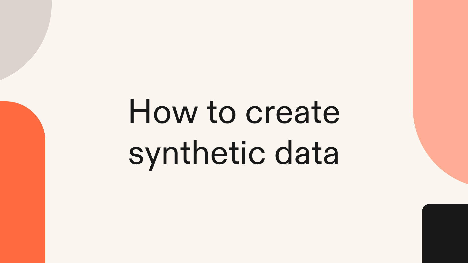 How to create synthetic data in Python