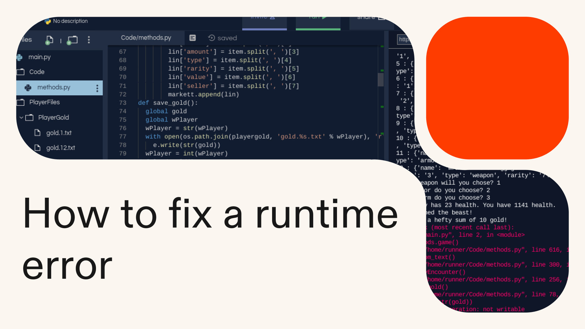How to fix a runtime error in Python