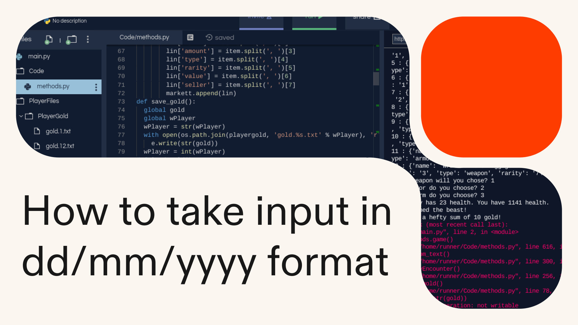 How to take input in dd/mm/yyyy format in Python