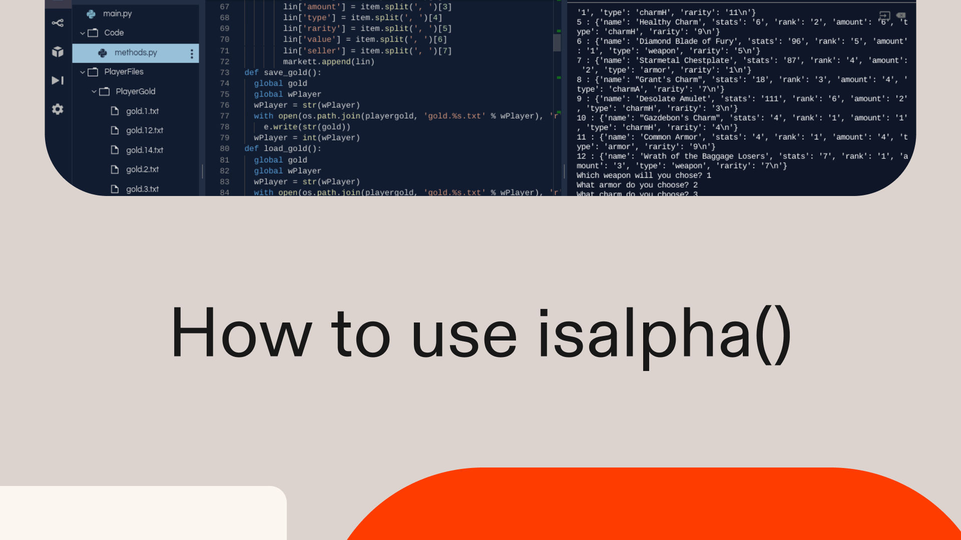 How to use isalpha() in Python
