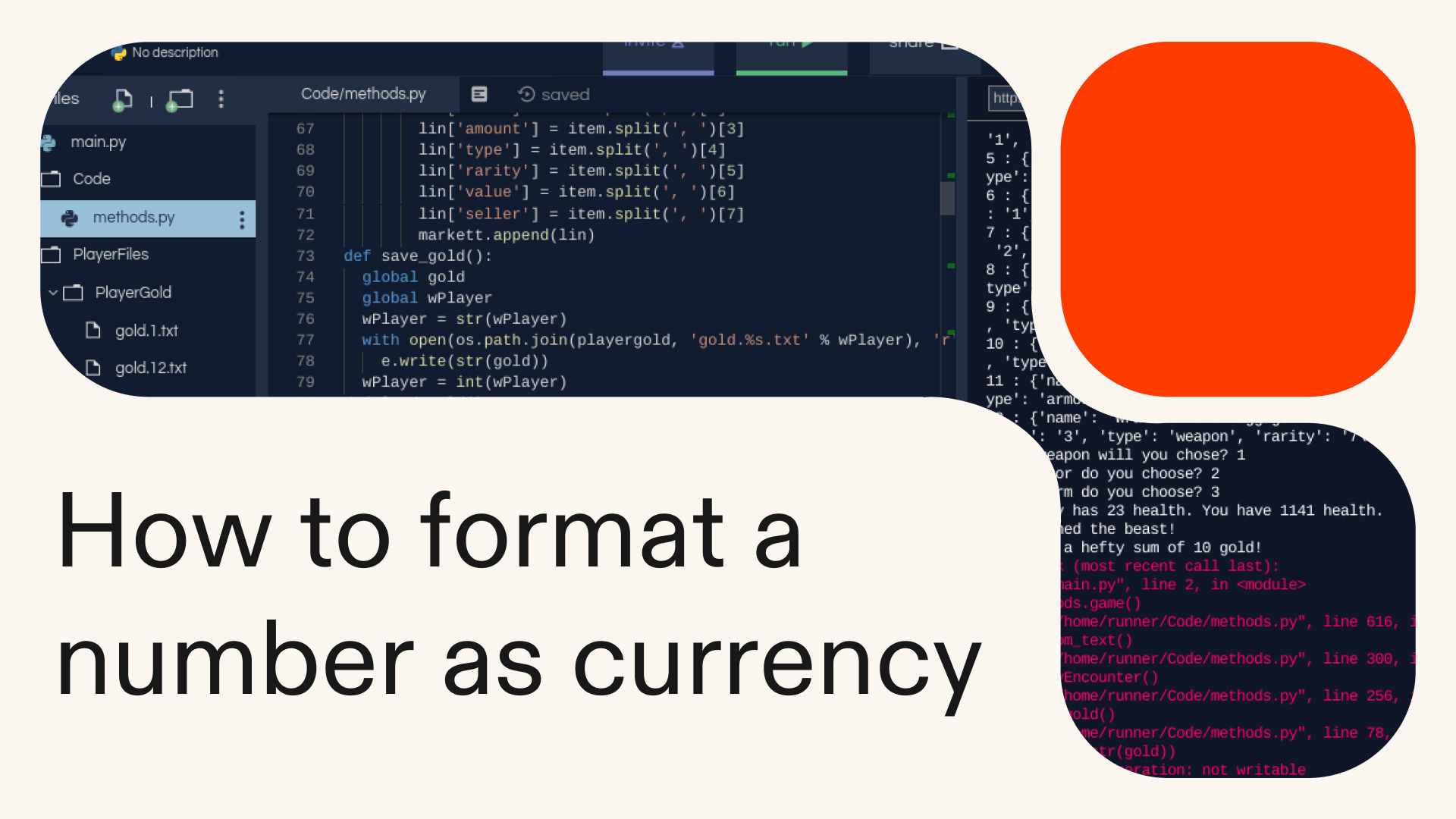 How to format a number as currency in Python