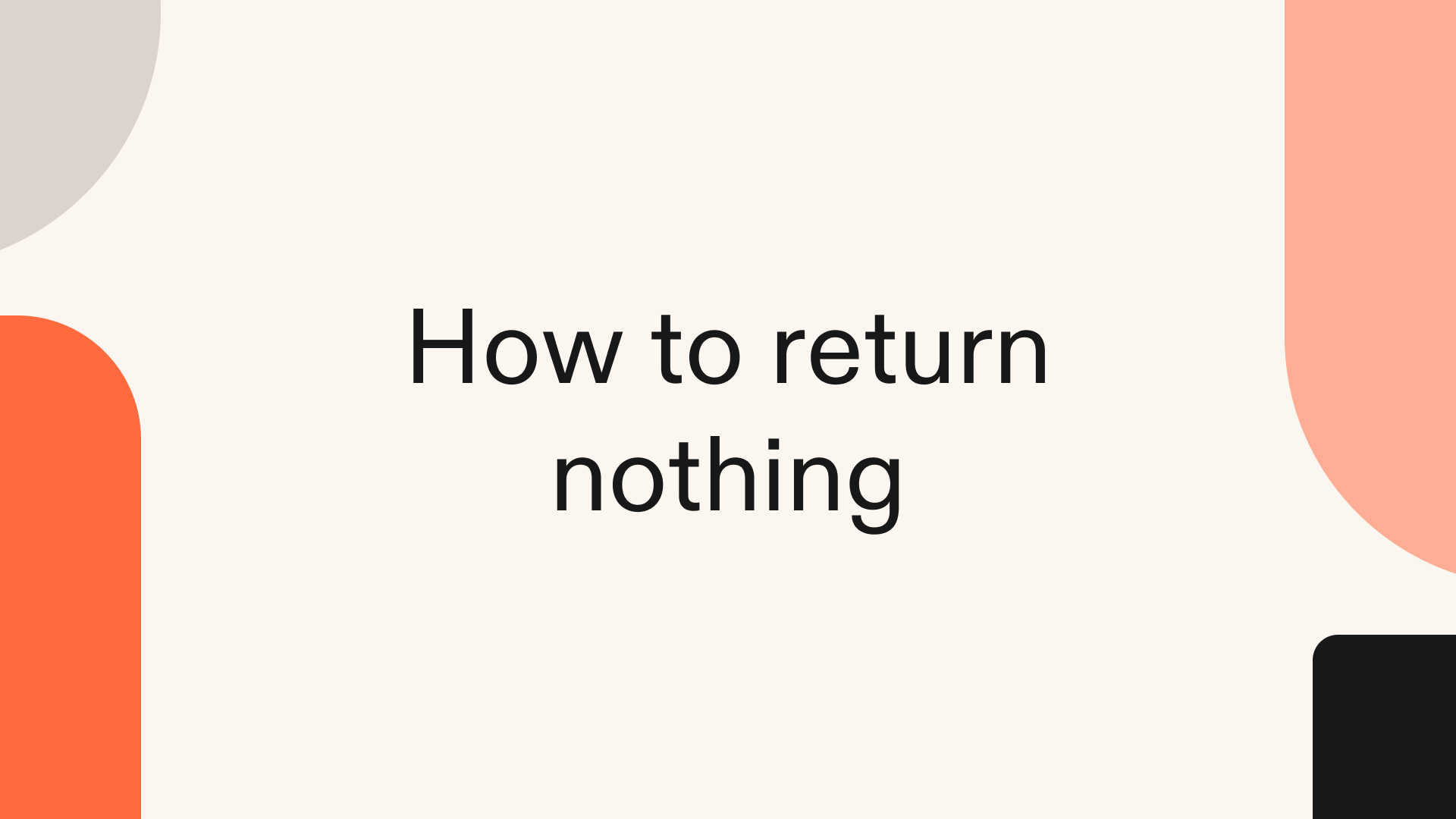 How to return nothing in Python
