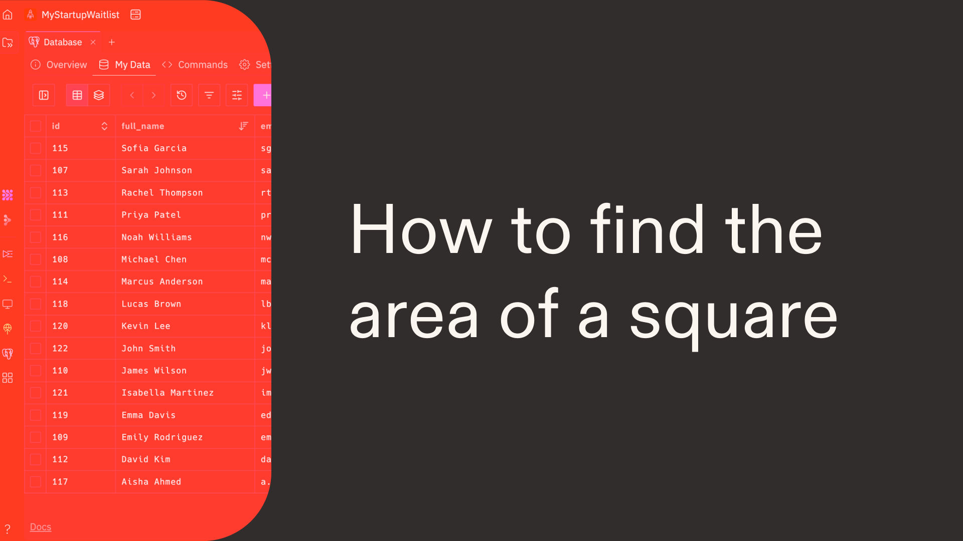 How to find the area of a square in Python