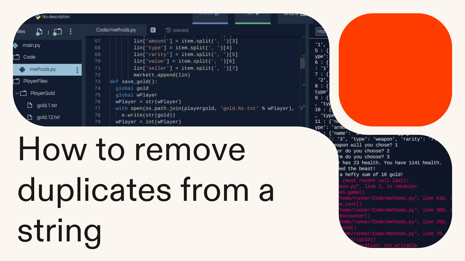 How to remove duplicates from a string in Python