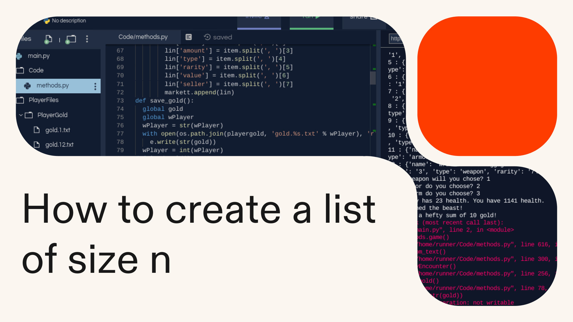 How to create a list of size n in Python