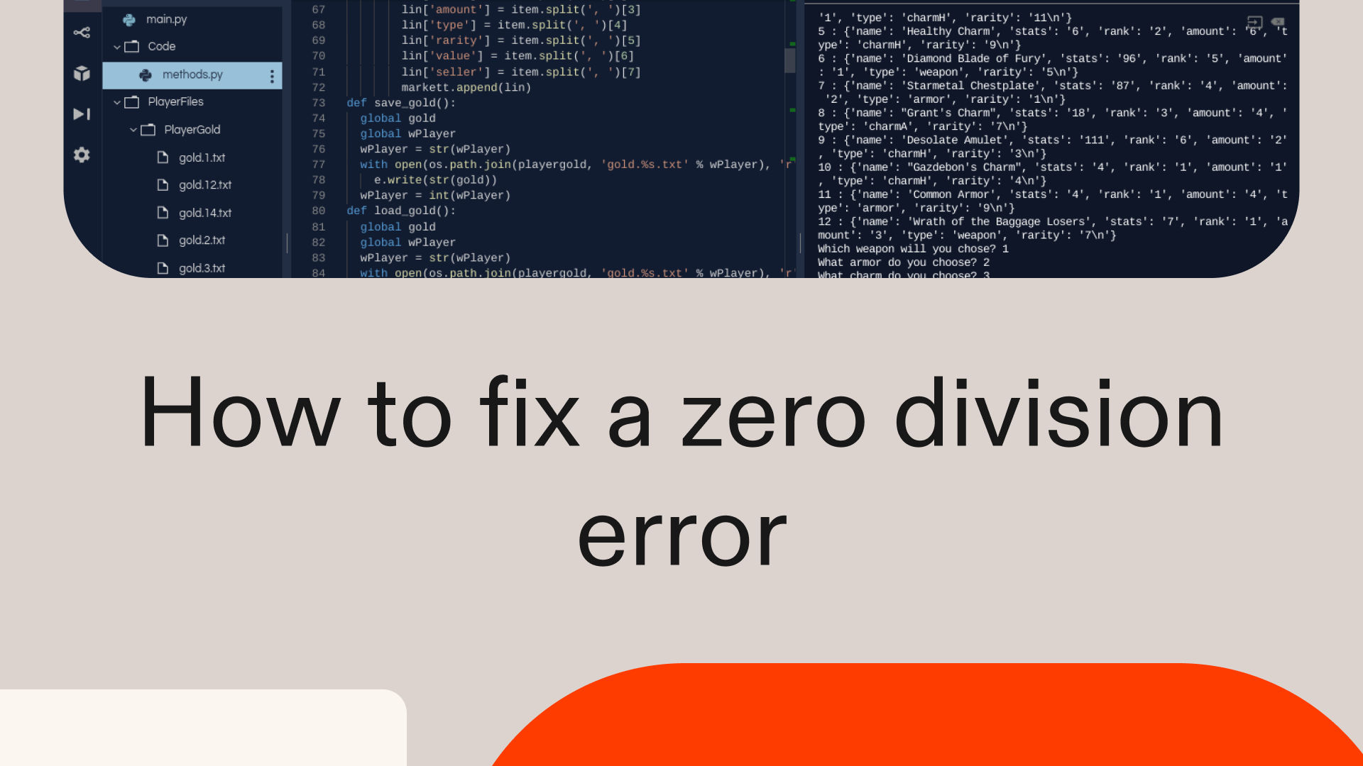 How to fix a zero division error in Python