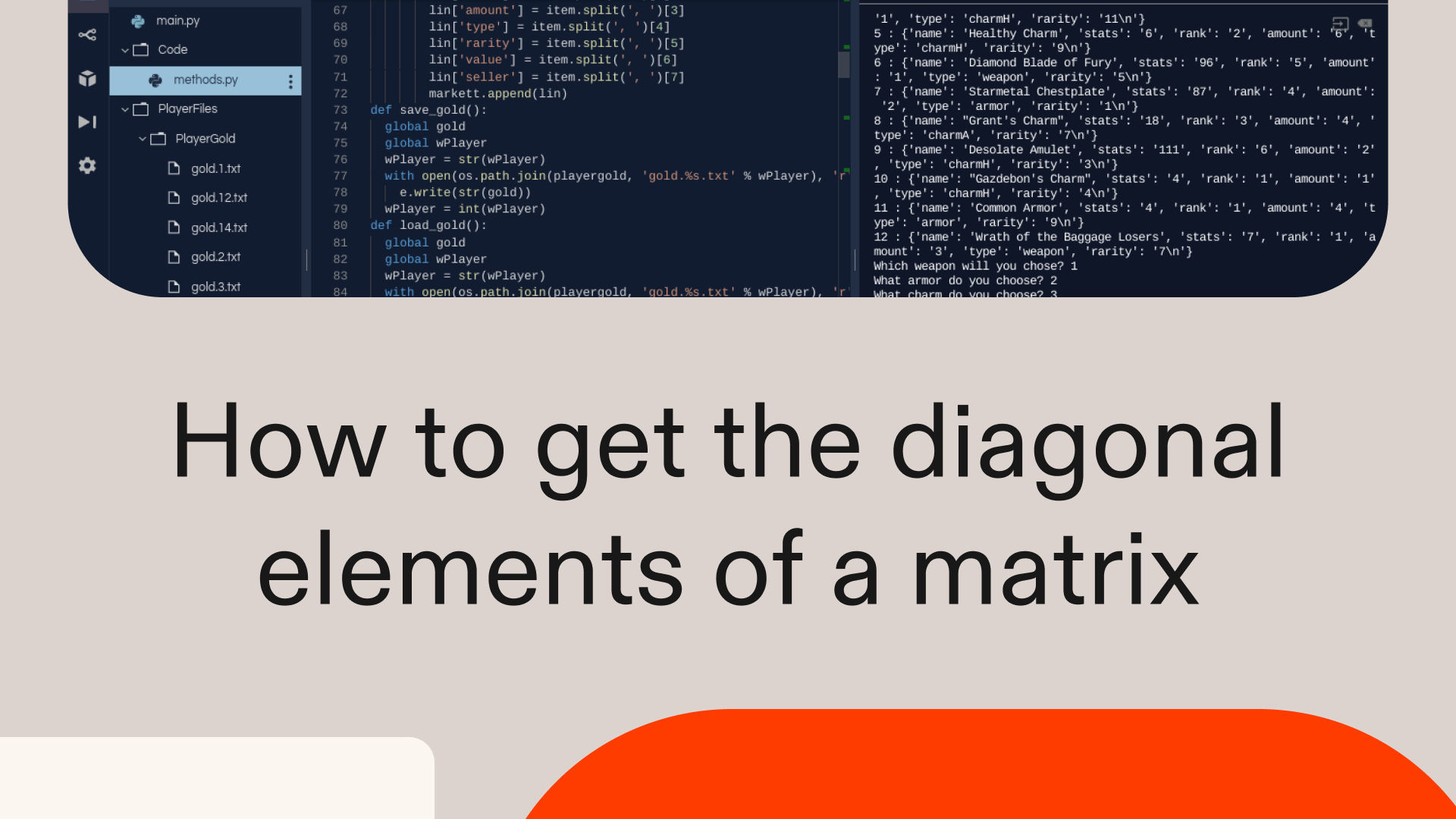 How to get the diagonal elements of a matrix in Python