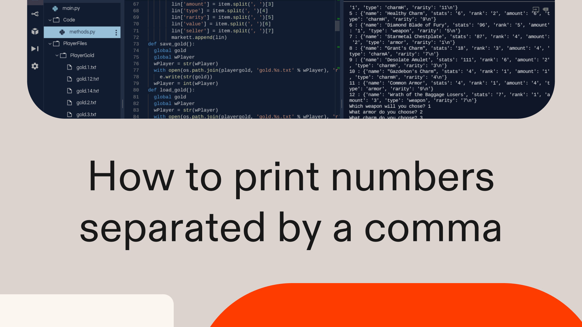 How to print numbers separated by a comma in Python