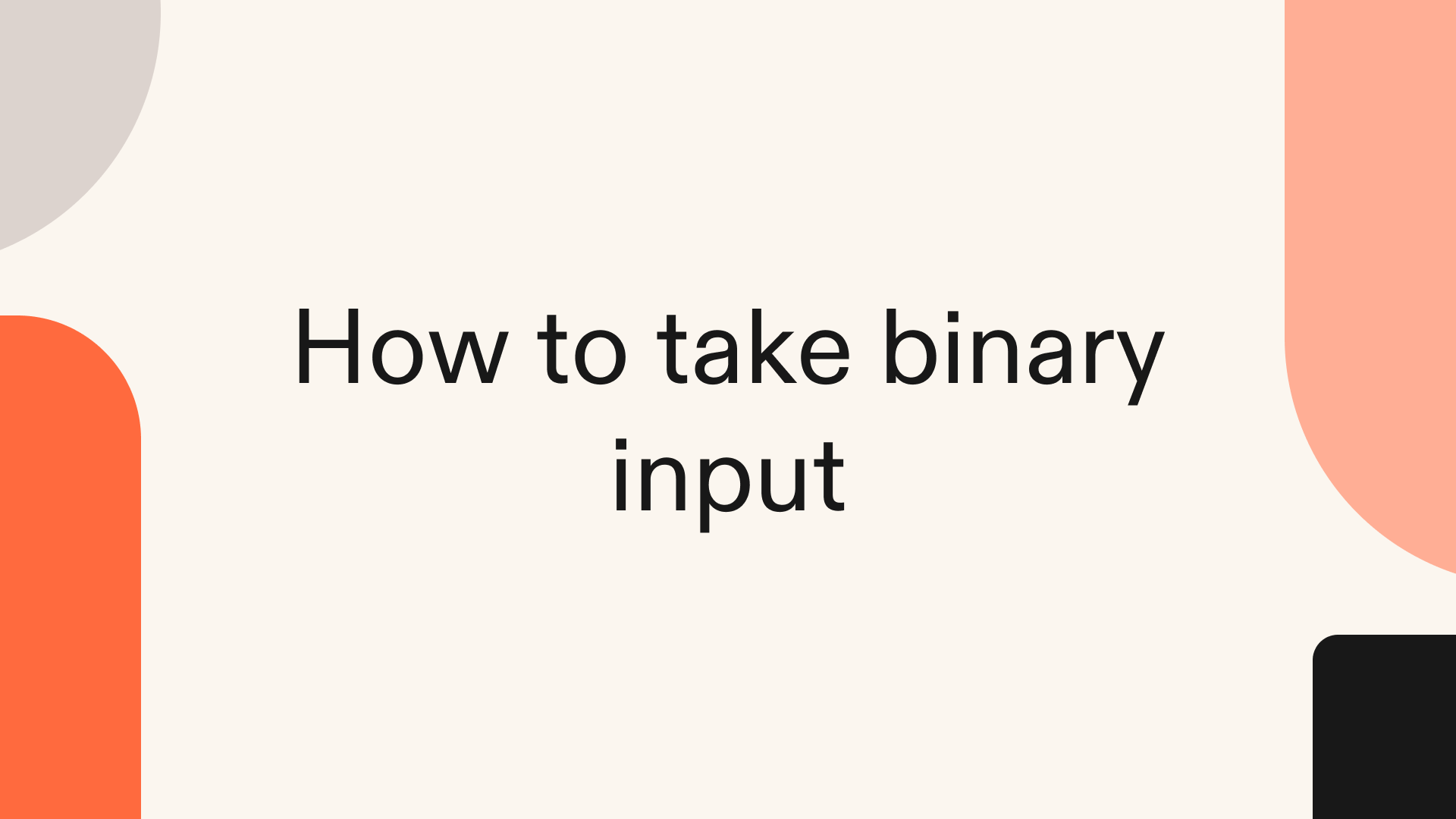 How to take binary input in Python