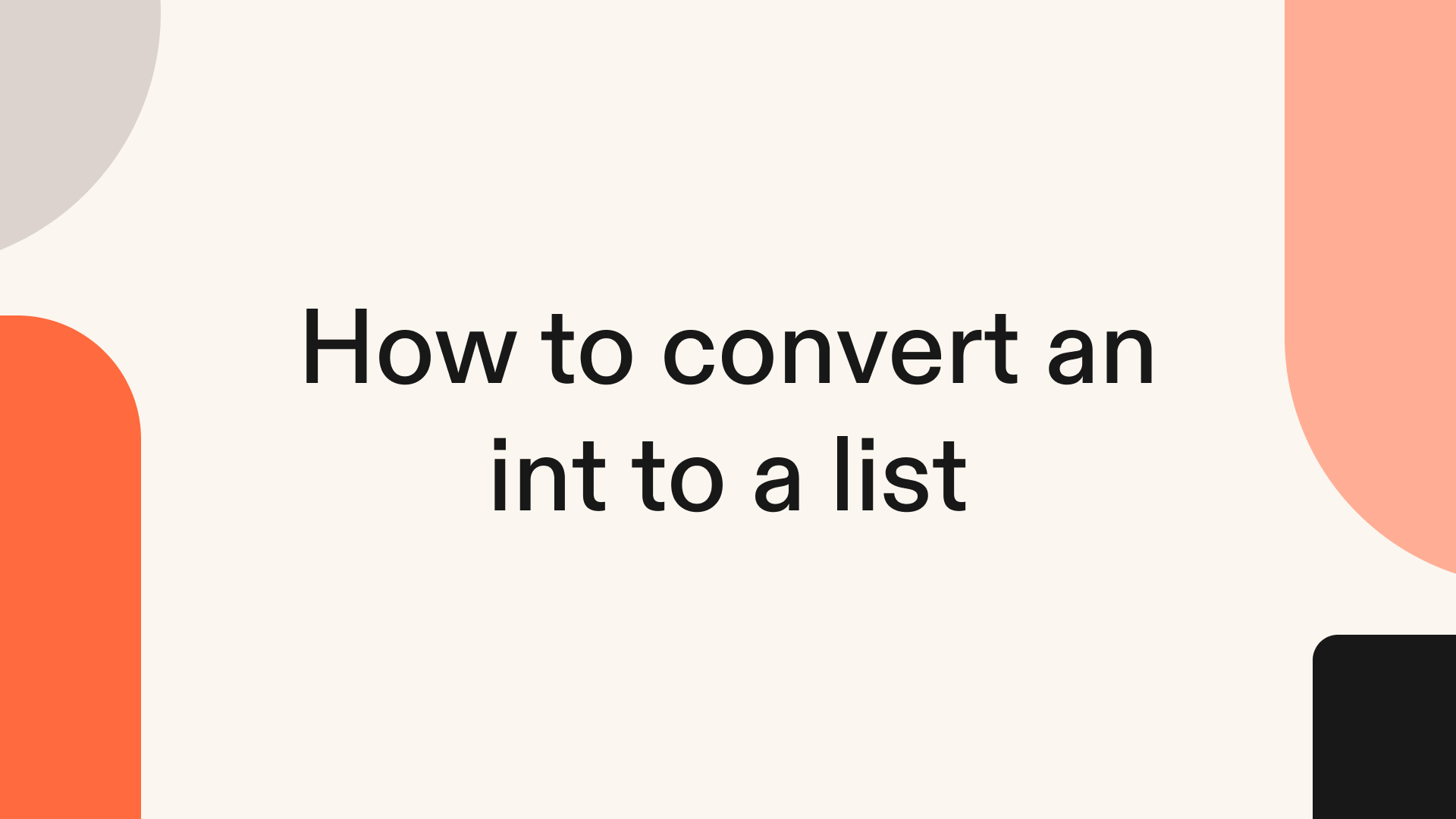 How to convert an int to a list in Python