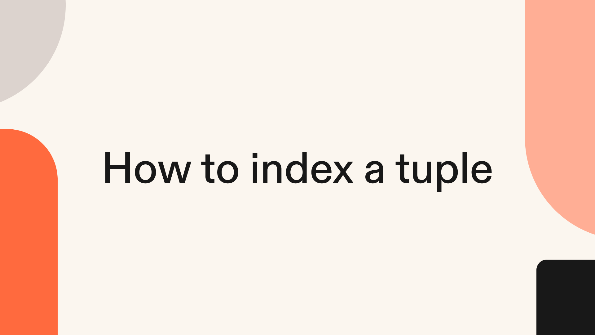 How to index a tuple in Python