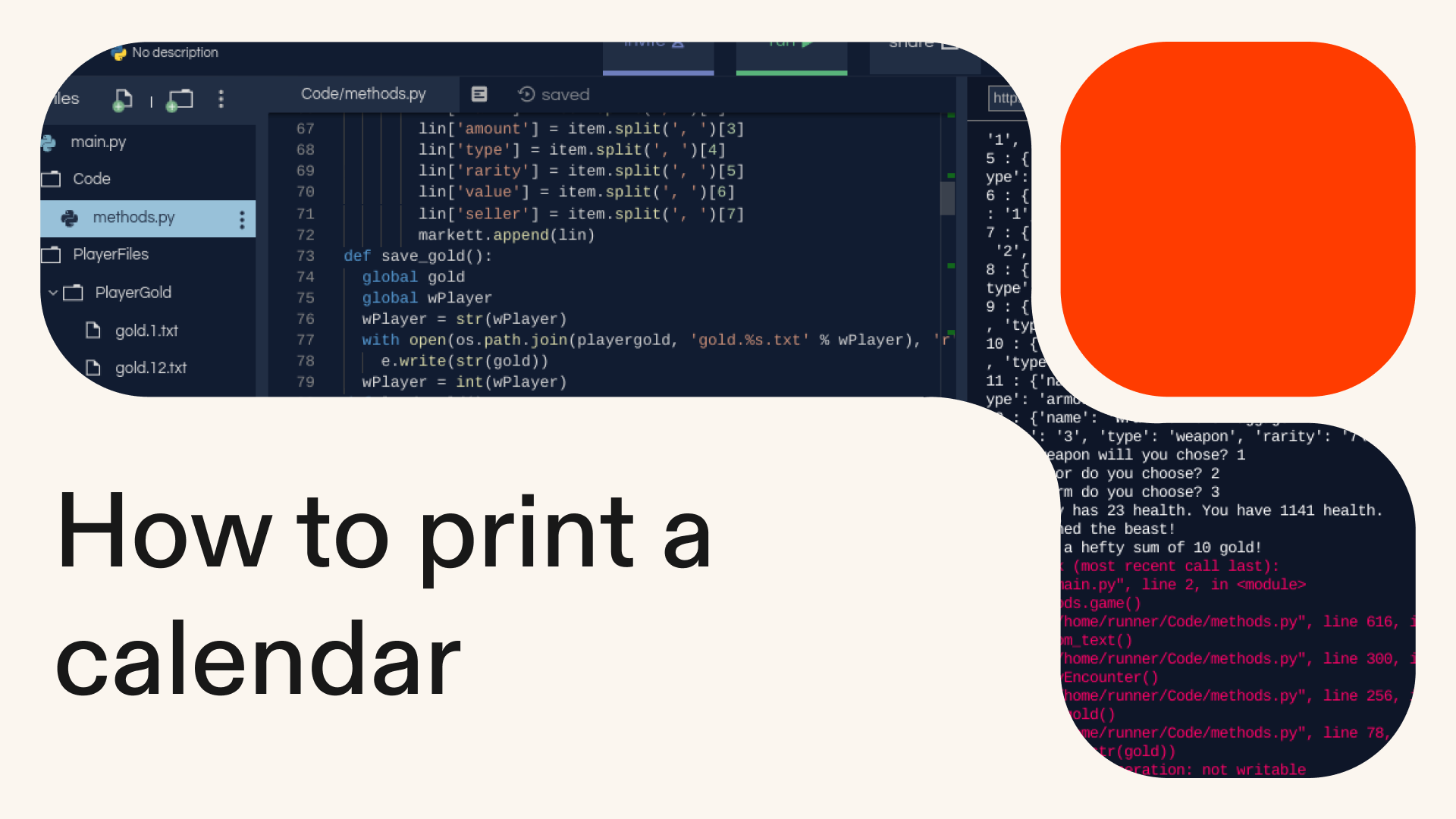 How to print a calendar in Python