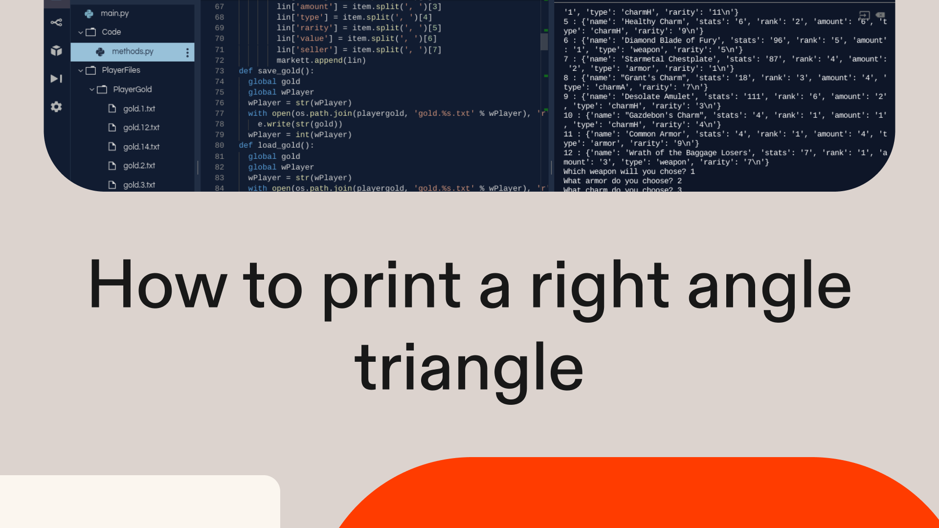 How to print a right angle triangle in Python