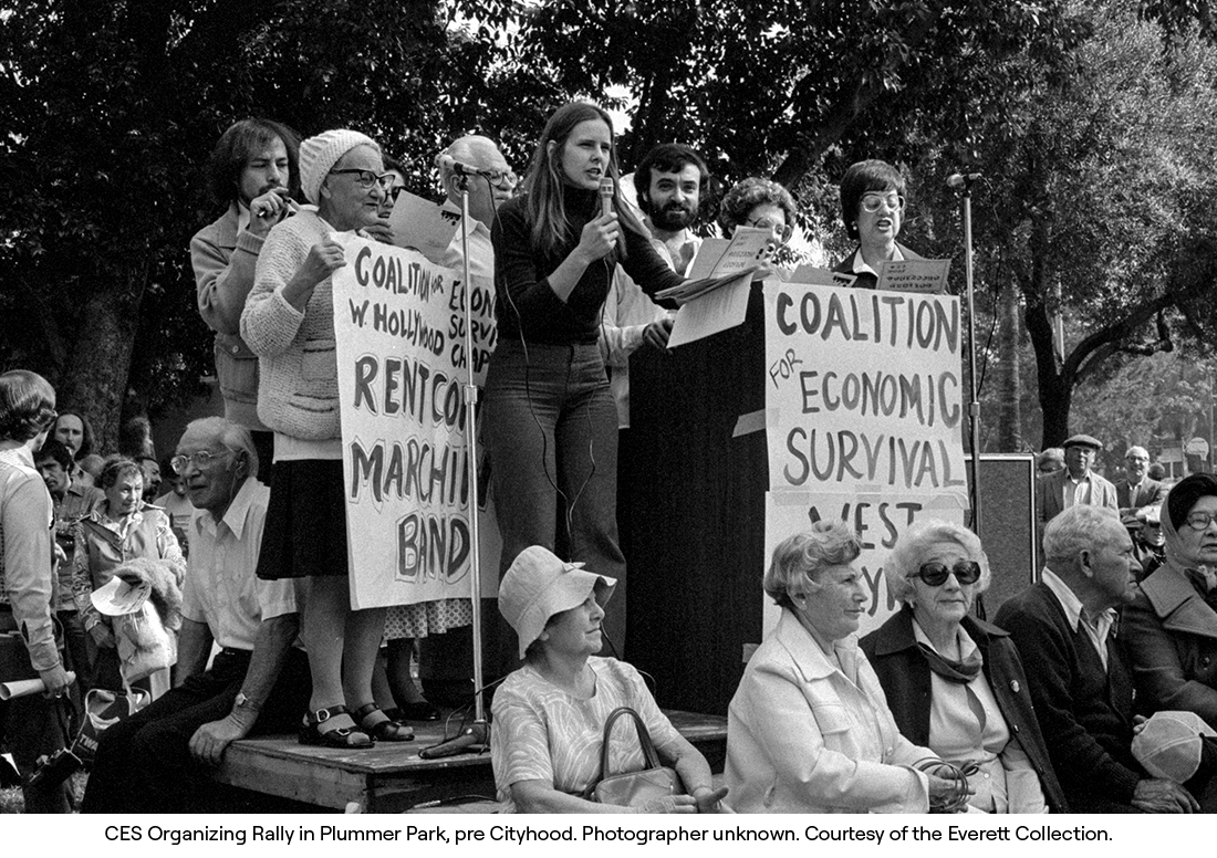 CES Organizing Rally in Plummer Park, pre Cityhood. Photographer unknown. Courtesy of the Everett Collection.