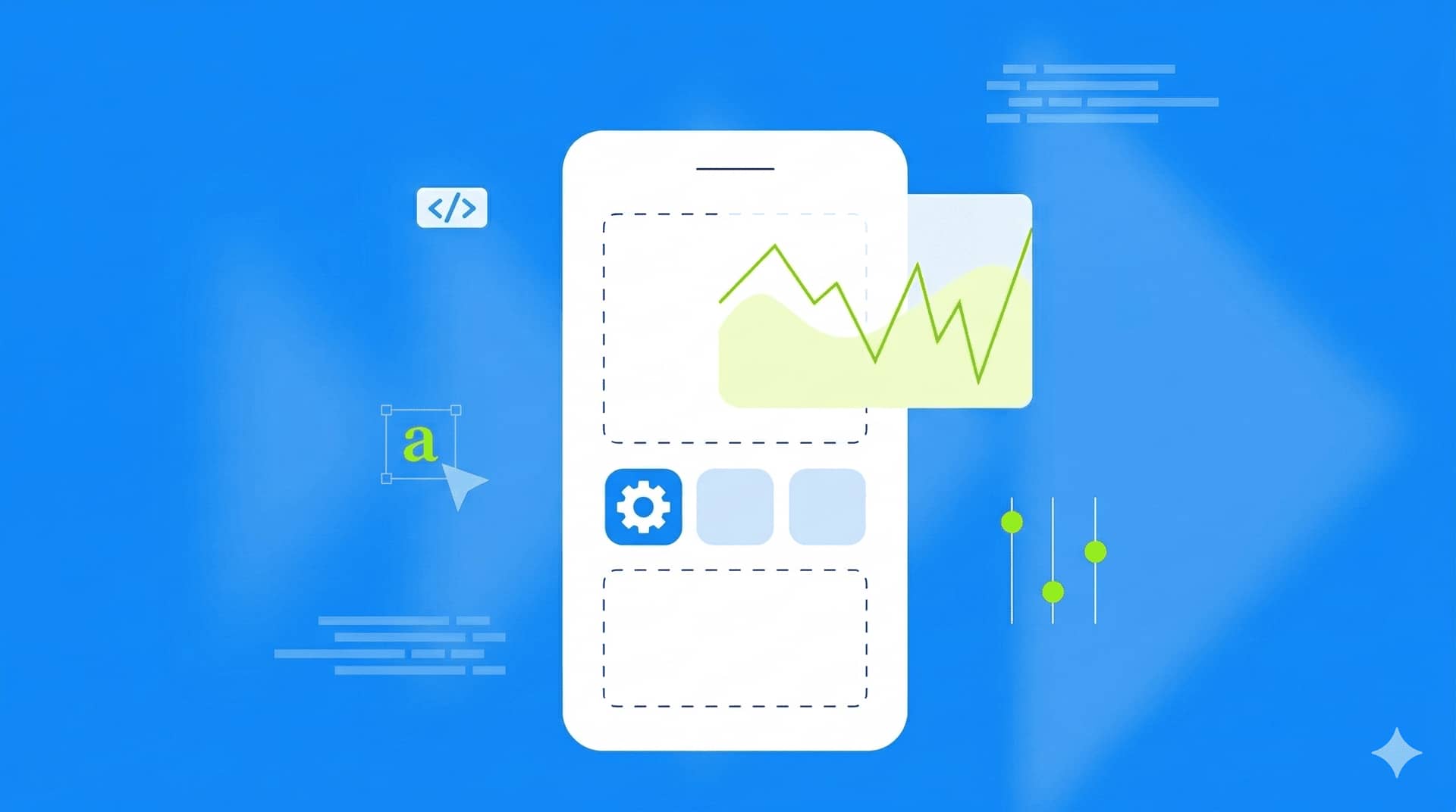 Hero illustration for Agentic AI workflows and mobile observability e-book, featuring mobile app interface, coding, and observability signals.