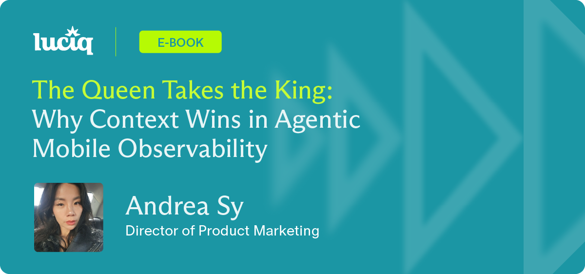 ero illustration for Agentic AI workflows and mobile observability e-book. Illustration features Dalia Havens: Luciq SVP of Engineering.