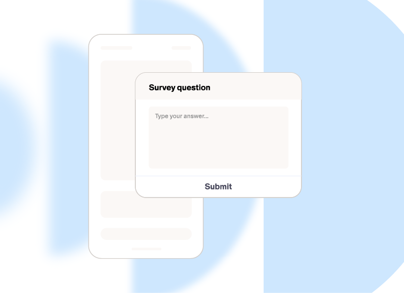 Illustration of in-app survey collection