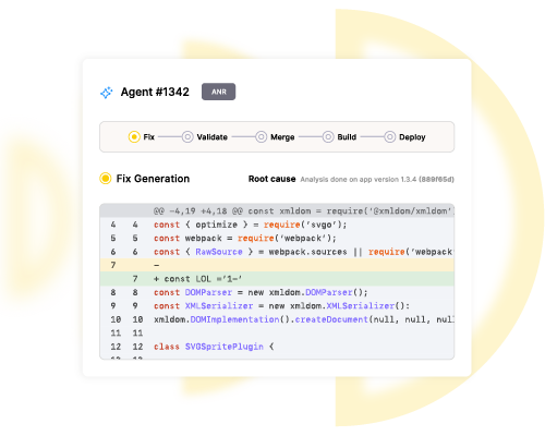Code editor showing bug fix steps and JavaScript code for XML DOM parsing in a software platform.