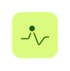 Icon with a person and a pulse line representing business and engagement signals.