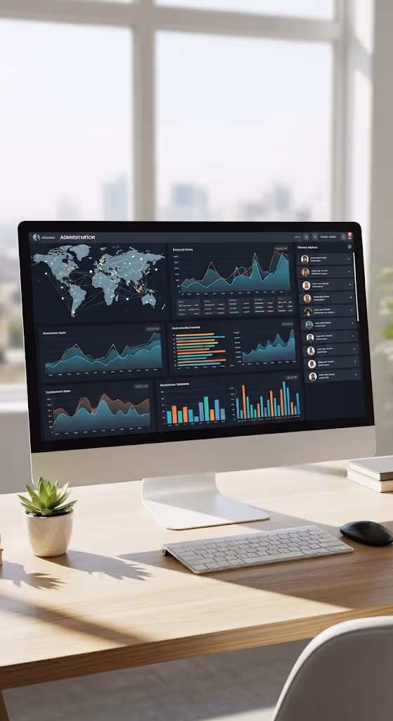 [interface] image of a computer showcasing educational software (for an edtech)
