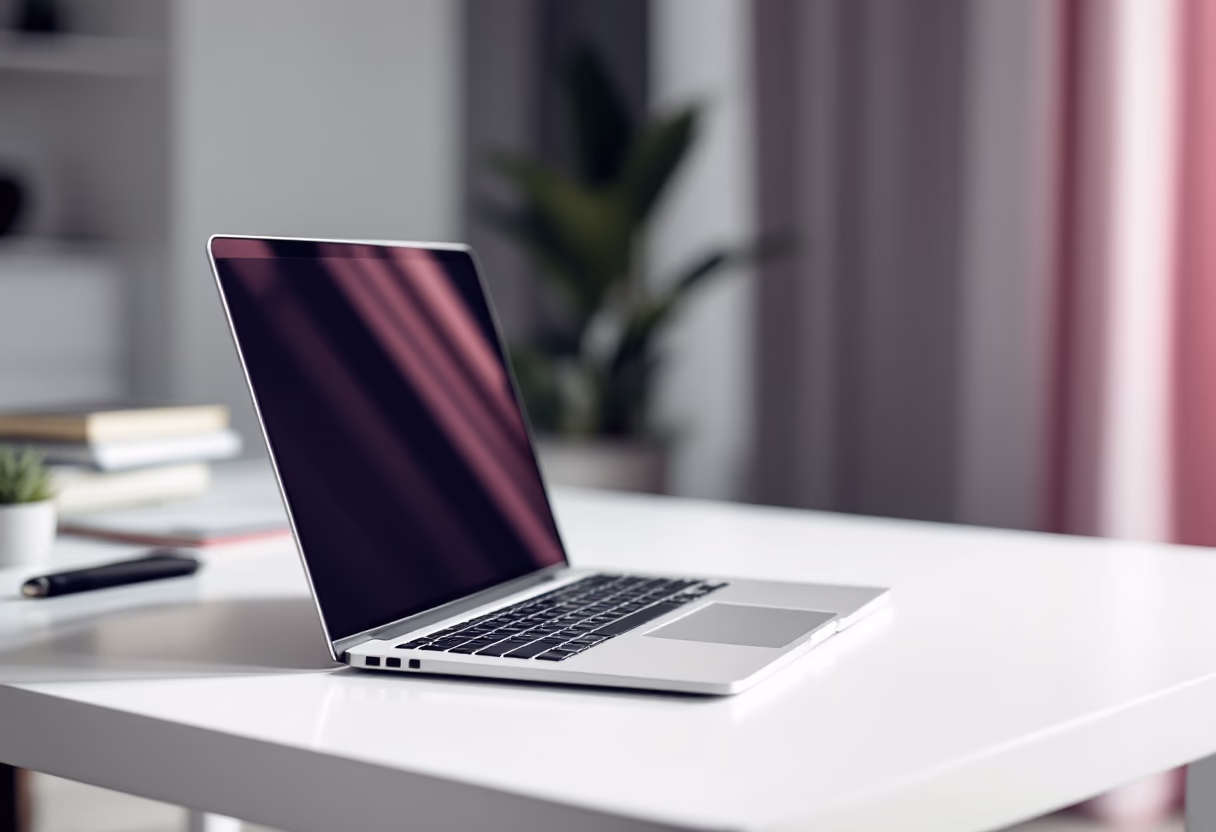 [background image] image of an open laptop in an office (for a ai healthcare company)