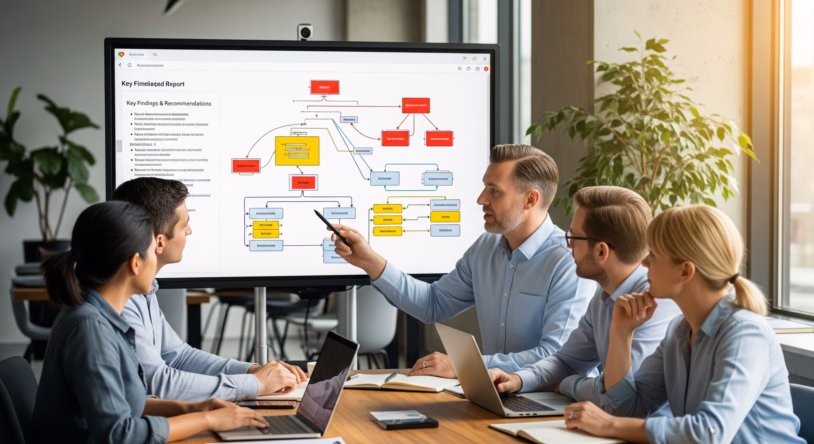 image of a user interacting with the software on a laptop