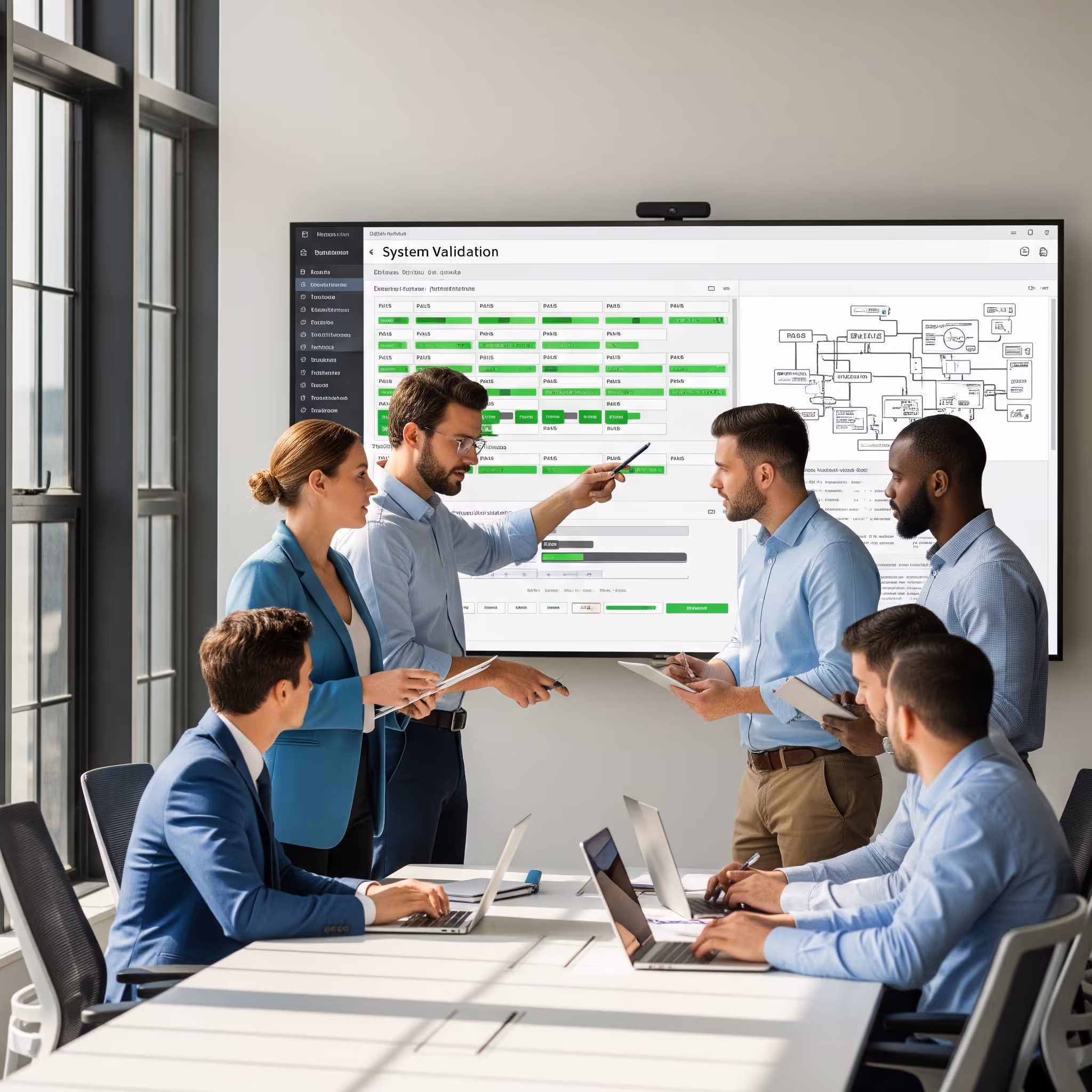 [interface] image of employee interacting with hr software (for a hr tech)